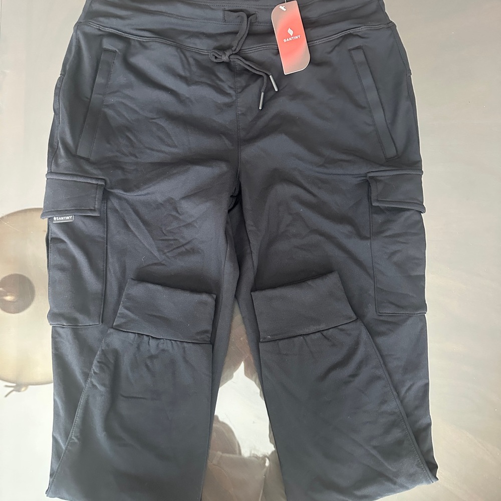 Santiny Black Cargo Joggers M